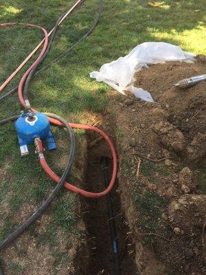 Water main trenchless service