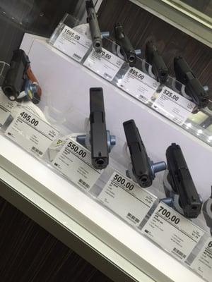 All Glocks were $40 off. I got the Glock 17 for $455, no tax.