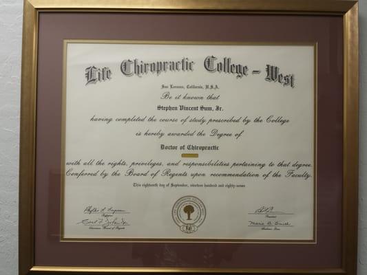 Life Chiropractic College West Alumnus!