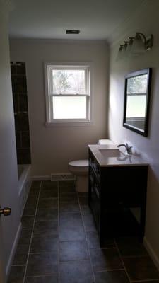 Bathroom after we remodeled it