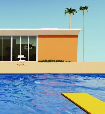 After the "Splash" painting by David Hockney.
This one is before the Splash :)

Exercise for Blender 3D class.