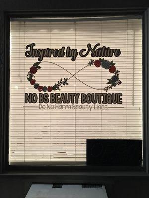 Our window sign.