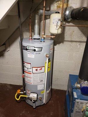 New water heater install with expansion tank.