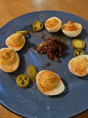 Smoked deviled eggs