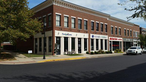 At the corner of Meeting St and Featherbell St in Norton Commons.