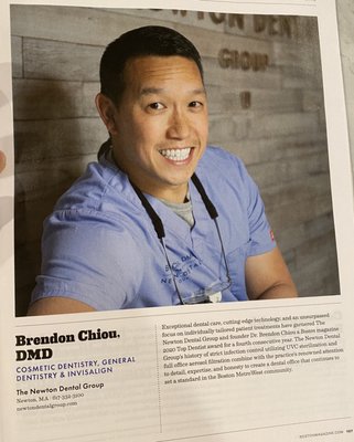 Boston Magazine Best of Boston 2020 Top Dentists