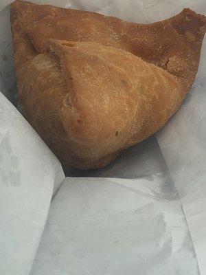 Veggie samosa - the perfect handheld road-trip food!