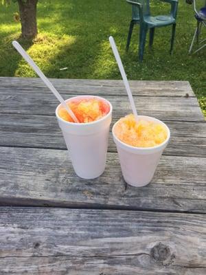 Pina colada+peach and watermelon+orange combos!