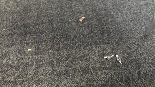 We had to clean up hundreds of pieces of candy left behind by the previous event!