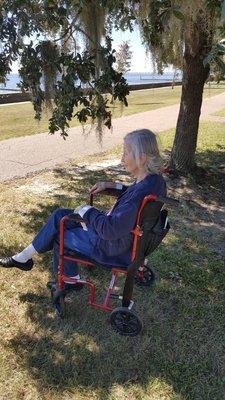 Relaxing by the lake