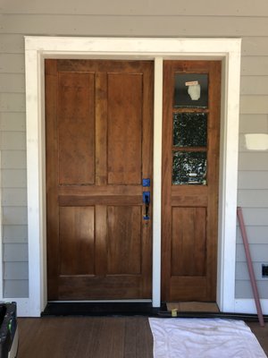 brand new stained and finished front door