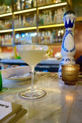 Lemon drop martini with clase azul tequila (reposado)