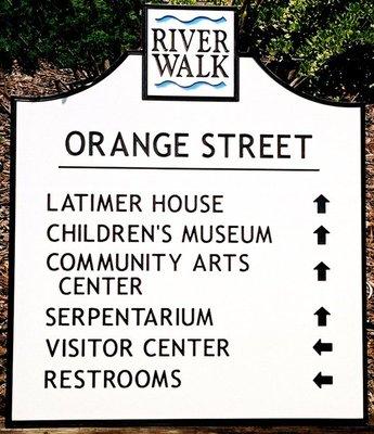 Routed signs for the Wilmington River Walk