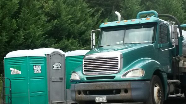 Need a portable toilet? Calll Glovers Septic, no job is too big or too small.