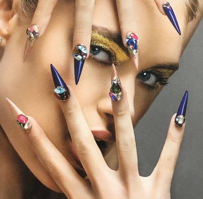 Wow, interesting nails and have fun with diamond design...