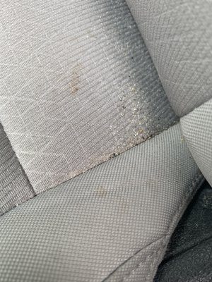 Dust on driver seat.