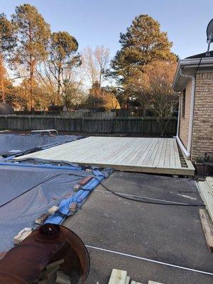 Decking laid