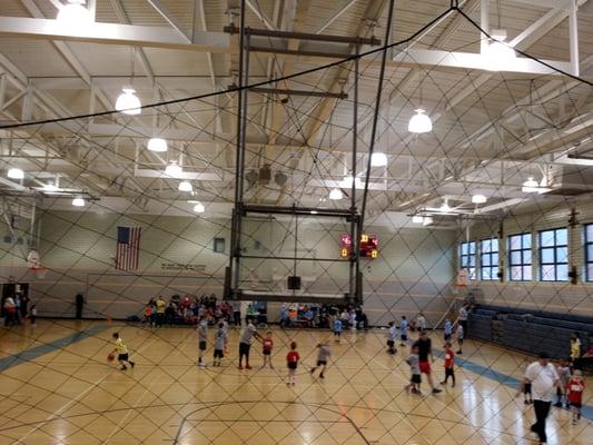 Youth basketball in the gym.