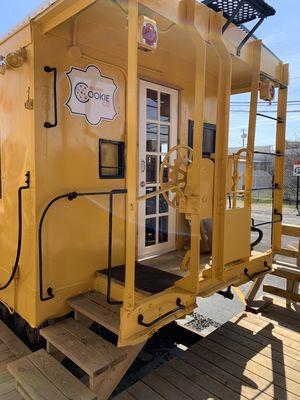 Entry to yellow caboose dining area