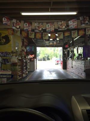 Inside the drive-thru.