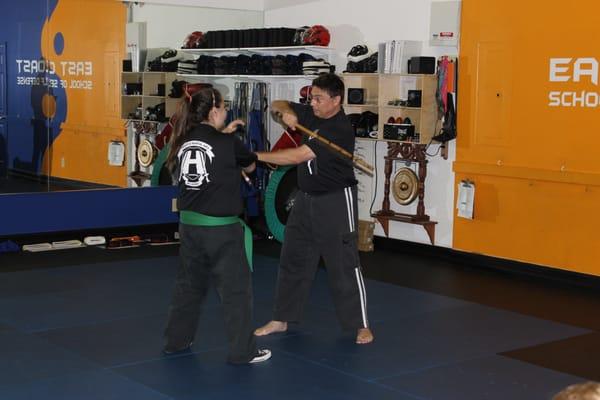 Bryan & Hannah demonstrating our Cacoy Doce Pares sparring progression.