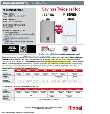 Rebate for Rinnai