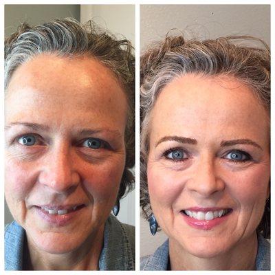 Permanent hair stoke eyebrows before and after