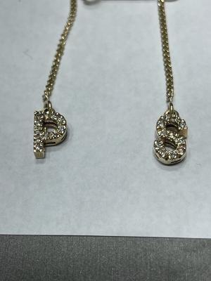 initials in yellow or white gold with diamonds or birthstones