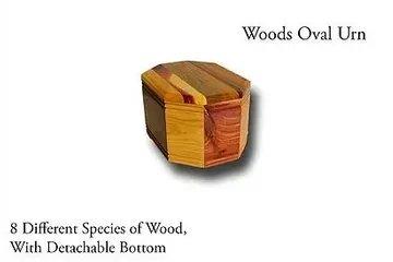 Oval Wooden Urn