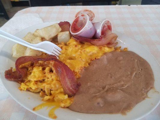 Migas breakfast plate