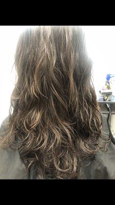 Digital perm air dried