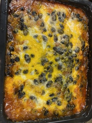 Low carb beef casserole out of the oven