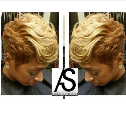 Color, cut, shampoo and styled by Anetris at #AnetrisSalon #Anetris_Salon  #CastleVillageShops