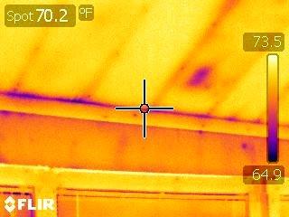 poor insulation on top sill plate and water leak from roof