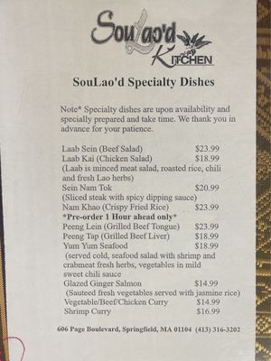 Specialty dishes