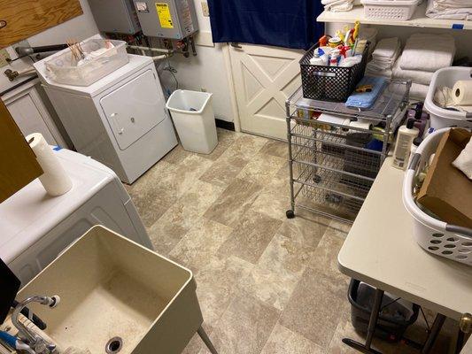 Laundry room with new flooring