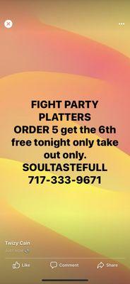 Fight party specials