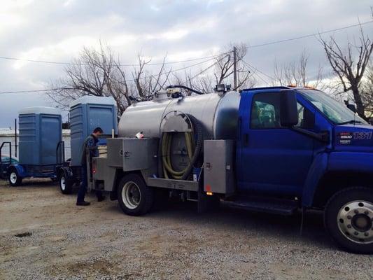 Our portable restroom truck