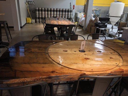 Cool handmade wooden tables