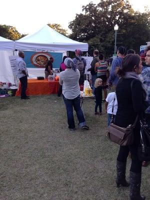 The line for a vegan corn dog from Tough Cookie Bakery!  They are great!