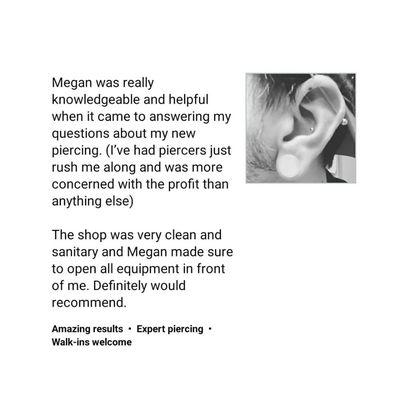 Review from MayJack Piercings on facebook.