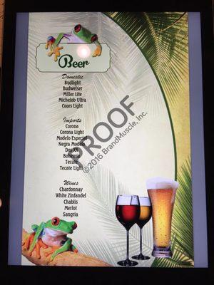 New menus of drinks!