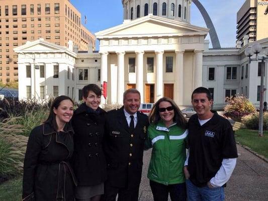 Our Mug Shots with STLMP Chief Dotson and Trailnet staffers.