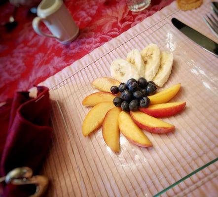 The fresh fruit served before breakfast is always delightful and delicious!