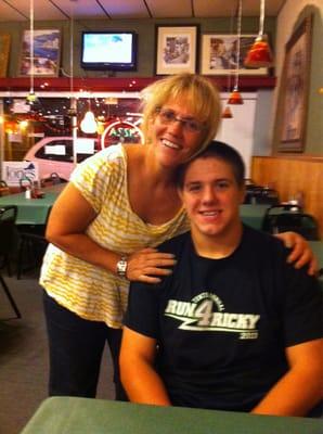 Mom and Ben at Pino's