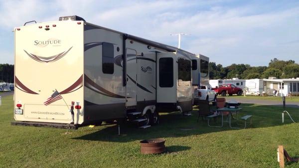 Large sites big enough for our behemoth trailer.