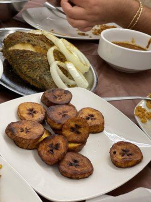 Fried Plantain Fufu Whole Grilled Tilapia