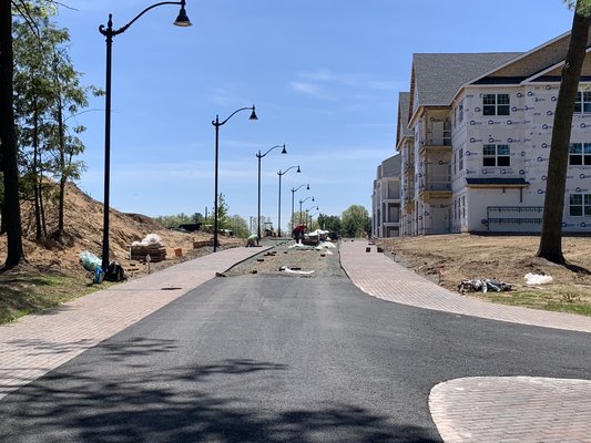 Road madeout of pavers.