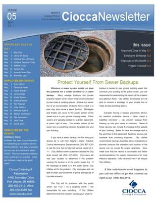 May 2011 Newsletter