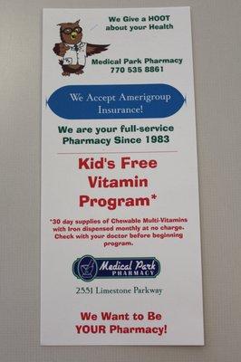 Kid's free vitamin Program!